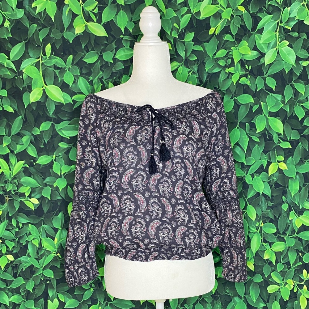 American Eagle Paisley Patterned Wide-Open Neckli… - image 5